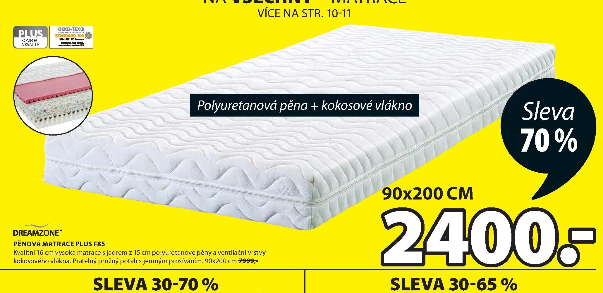 DREAMZONE Pěnová matrace PLUS F85