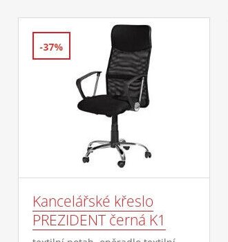 Kancelářské křeslo PREZIDENT černá K1