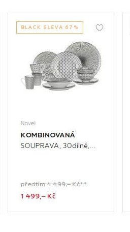 Novel KOMBINOVANÁ SOUPRAVA, 30dílné