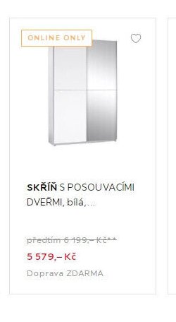 SKŘÍŇ S POSOUVACÍMI DVEŘMI, bílá