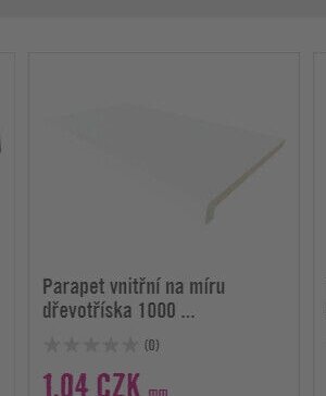 Parapet vnitřní na míru dřevotříska 1000 ...