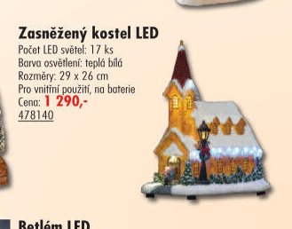 Zasněžený kostel LED