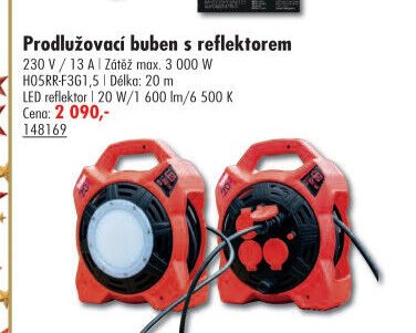 Prodlužovací buben s reflektorem