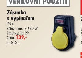 Zásuvka s vypínačem