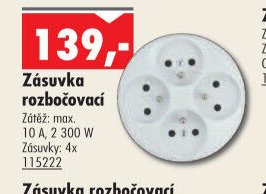 Zásuvka rozbočovací