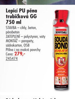 Lepicí PU pěna trubičková GG 750 ml