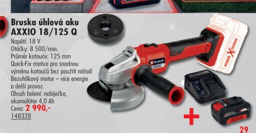 Bruska úhlová aku AXXIO 18/125 Q