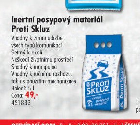 Inertní posypový materiál Proti Skluz