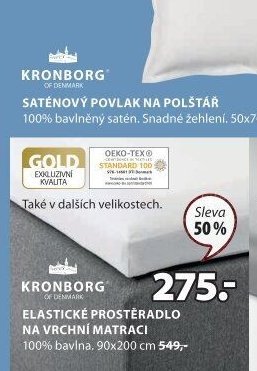 KRONBORG ELASTICKÉ PROSTĚRADLO NA VRCHNÍ MATRACI