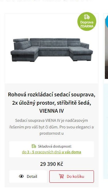 Rohová rozkládací sedací souprava, 2x úložný prostor, stříbřitě šedá, VIENNA IV