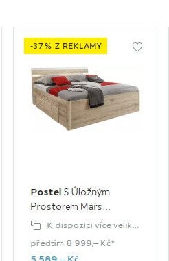 Postel S Úložným Prostorem Mars