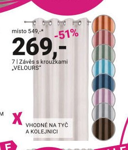 Závěs s kroužkami VELOURS