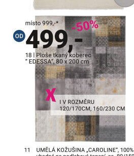 Ploše tkaný koberec EDESSA, 80x200 cm