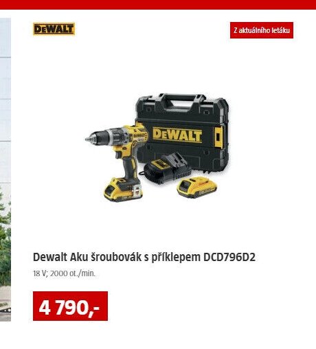 Dewalt Aku šroubovák s příklepem DCD796D2