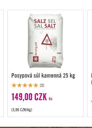 Posypová sůl kamenná 25 kg