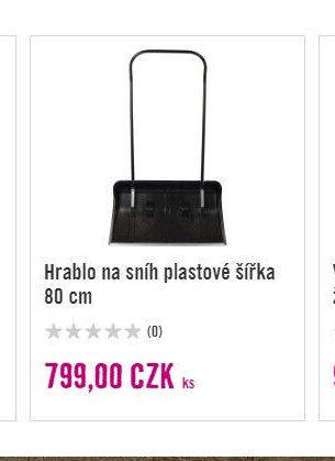 Hrablo na sníh plastové šířka 80 cm