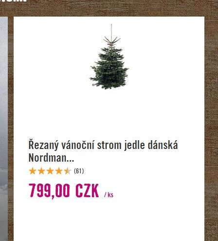 Řezaný vánoční strom jedle dánská Nordman