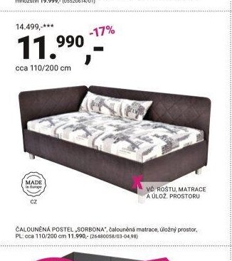 Čalouněná postel SORBONA