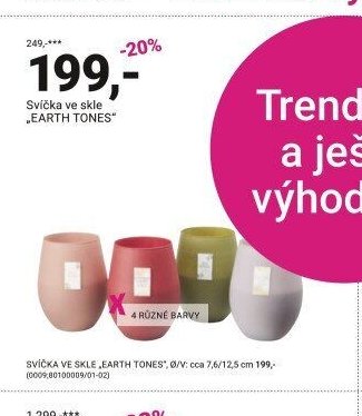 Svíčka ve skle „EARTH TONES“