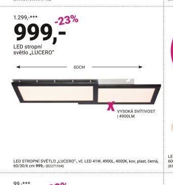 LED stropní světlo „LUCERO“