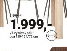 Výsuvný stůl cca 110-164/76 cm