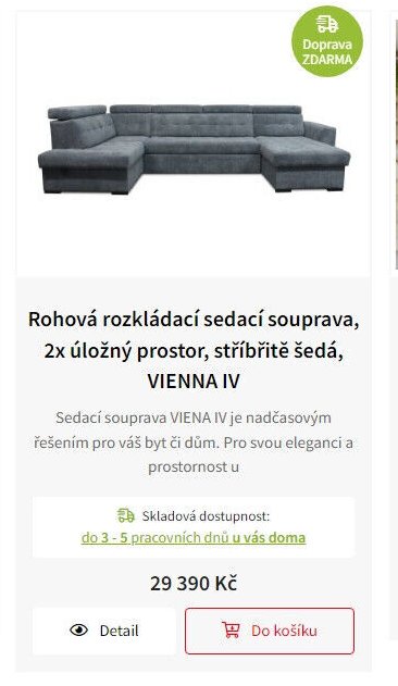 Rohová rozkládací sedací souprava, 2x úložný prostor, stříbřitě šedá, VIENNA IV