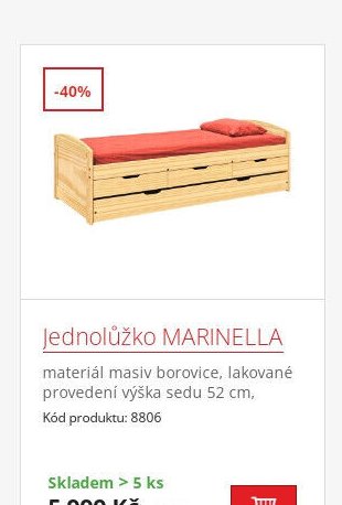 Jednolůžko MARINELLA