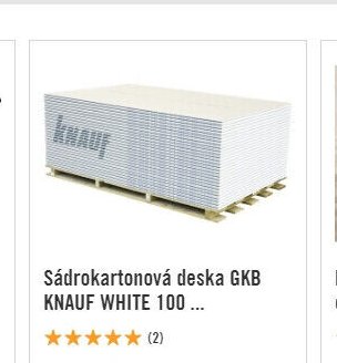 Sádrokartonová deska GKB KNAUF WHITE 100
