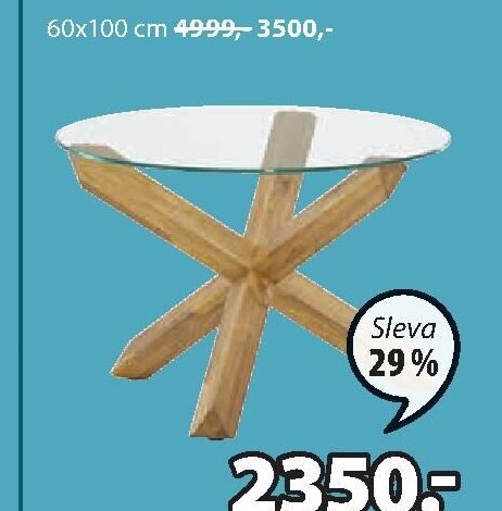 Konferenční stolek AGERBY 60 cm sklo/dub