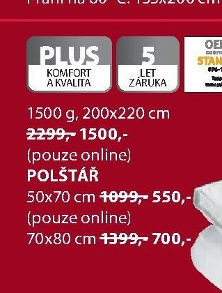 PLUS POLŠTÁŘ 50x70 cm