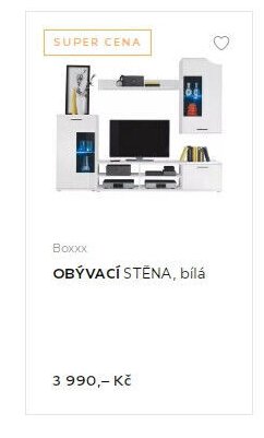 Boxxx OBÝVACÍ STĚNA, bílá