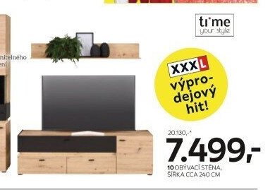 Obývací stěna, šířka cca 240 cm