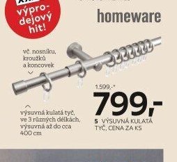 Výsuvná kulatá tyč, cena za ks