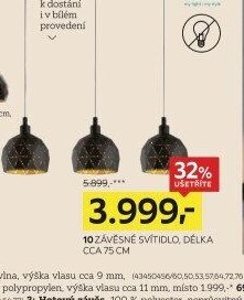 Závěsné svítidlo, délka cca 75 cm