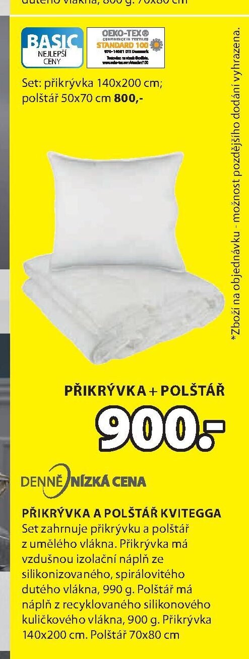 PŘIKRÝVKA + POLŠTÁŘ KVITEGGA
