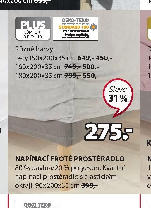 Napínací froté prostěradlo