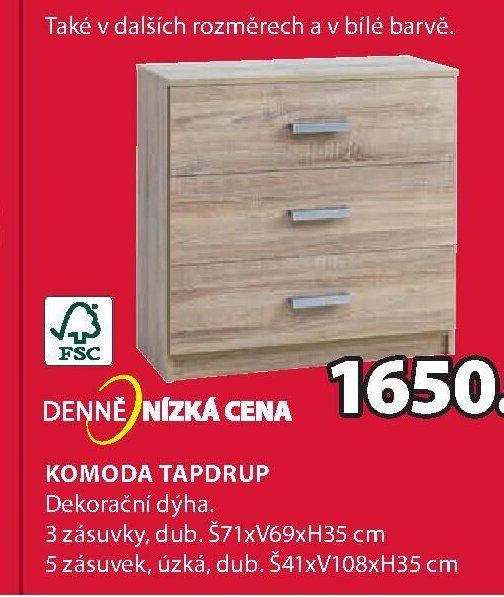 Komoda TAPDRUP (3 zásuvky)