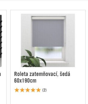Roleta zatemňovací, šedá 60x190cm
