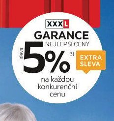 XXXL garance 5% extra sleva