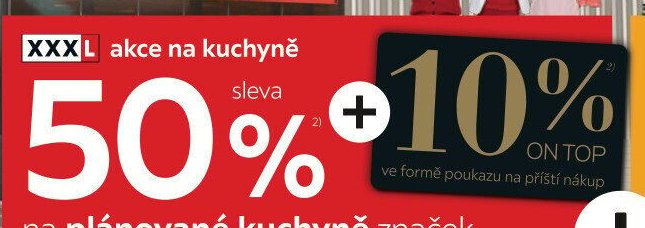 XXXL akce na kuchyně 50% + 10% on top