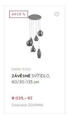 Dieter Knoll ZÁVĚSNÉ SVÍTIDLO, 60/30-135 cm