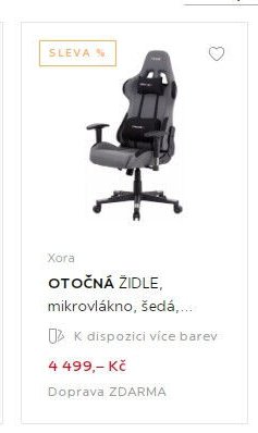 Xora OTOČNÁ ŽIDLE, mikrovlákno, šedá