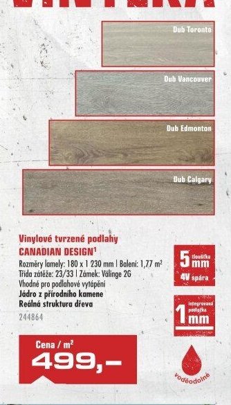 Vinylové tvrzené podlahy CANADIAN DESIGN