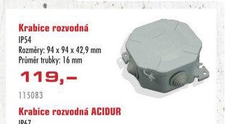 Krabice rozvodná IP54