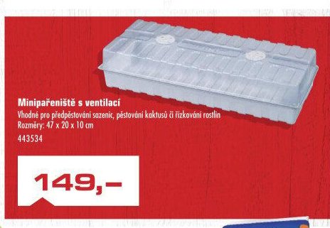 Minipařeniště s ventilací
