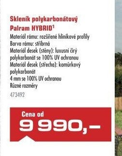 Skleník polykarbonátový Palram HYBRID