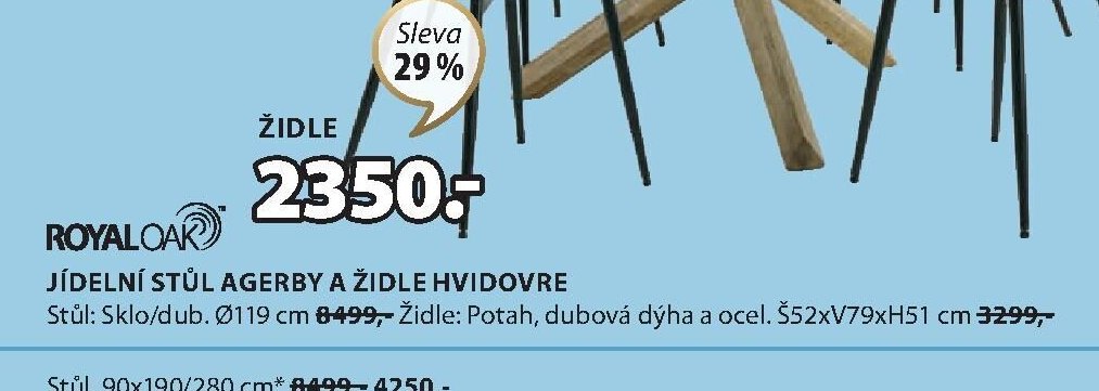 JÍDELNÍ STŮL AGERBY A ŽIDLE HVIDOVRE