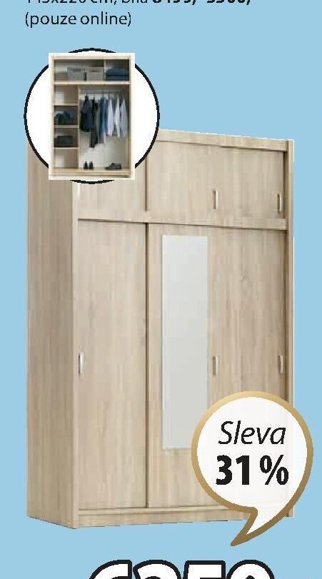 Šatní skříň EVETOFTE