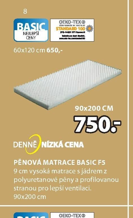 PĚNOVÁ MATRACE BASIC F5