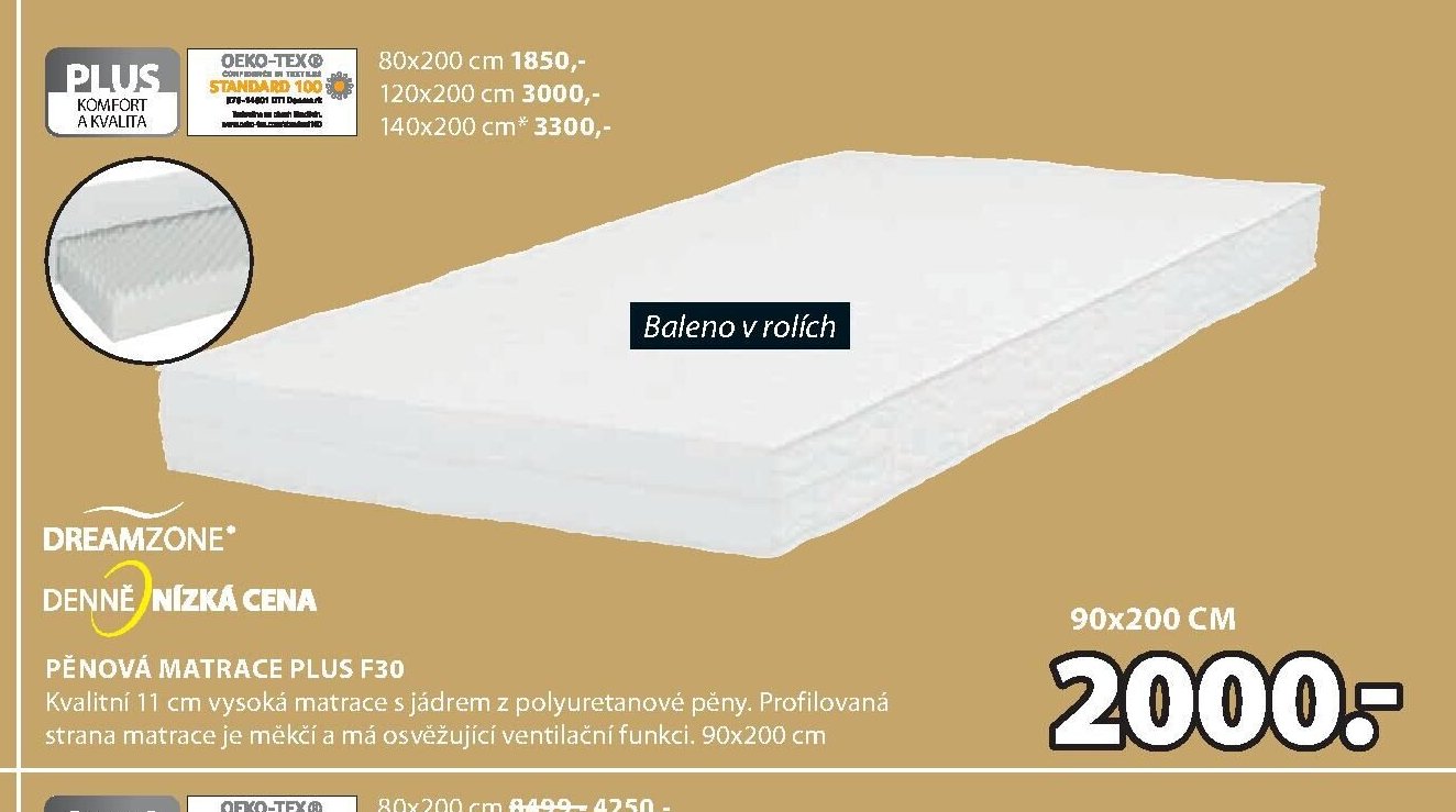 PĚNOVÁ MATRACE PLUS F30